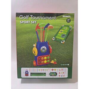 Golf Tournament Sport Set For Kids Ages 3+ With Accessories & Putting Mat